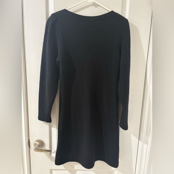 Lambswool and Angora Sweater Dress (Black) - Picture 3 of 9